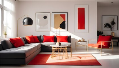 Photo interior modern design room 3d illustration