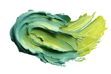 Abstract Green Paint Swirl, isolated on transparent background