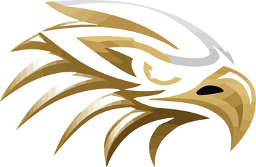 Fototapeta premium Gold eagle head graphic illustration design