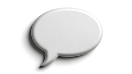 Blank gray speech bubble on white background.