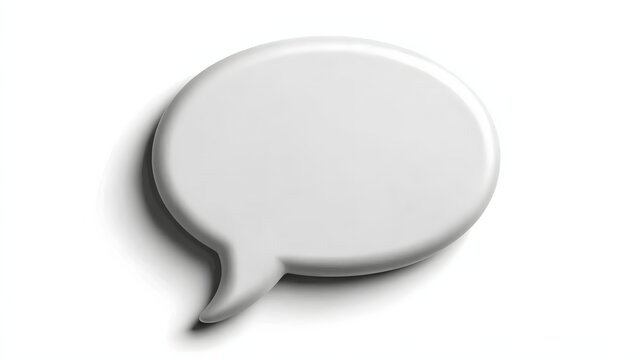 Blank gray speech bubble on white background. - Powered by Adobe