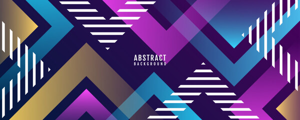 Colorful geometric abstract background overlap layer on dark space with arrows effect decoration. Modern graphic design element lines style concept for web banner, art, flyer, card, or brochure cover