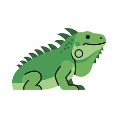 Obraz premium A green iguana illustration showing the reptile's body shape and features.