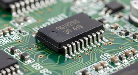 Microchip on Circuit Board (AI Generated)