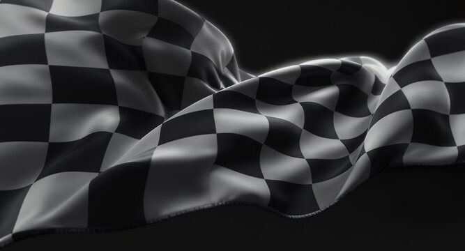 Checkered Flag Waving Racing, Competition, and Victory