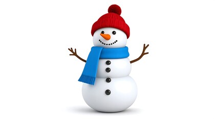 Snowman with hat and scarf
