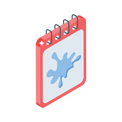 Check out this isometric icon of an open sketchpad