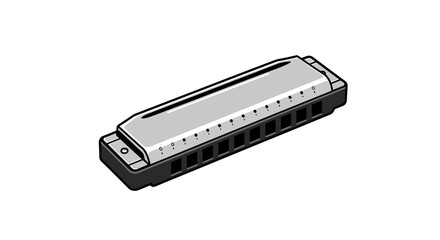 Vector Harmonica Illustration Isolated