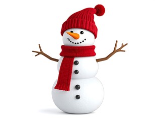 Snowman with red hat and scarf (2)
