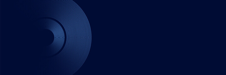 Abstract blue geometric lines glowing on dark blue background. Modern shiny blue circle lines pattern. Futuristic technology concept. Suitable for cover, poster, banner eps 10.