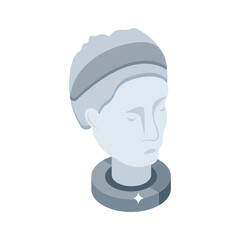 Grab this isometric icon of marble face statue