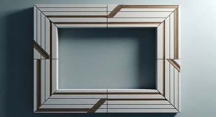 Modern minimalist geometric picture frame design with linear elements and clean aesthetics for