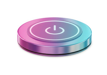 Futuristic power button on a modern, high-tech gadget &ndash; Innovative design for an energy start-up, creative concept