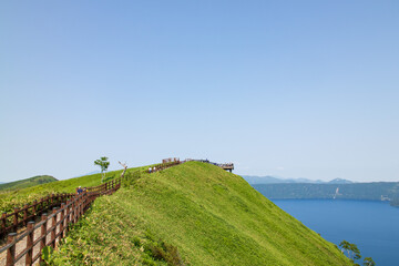 Breathtaking Hilltop View Overlooking Lake Mashu, Hokkaido, Japan