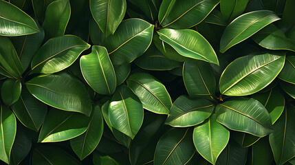 Obraz premium Green lush leaves background