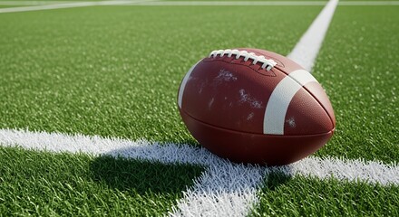 Football on Turf Field Gridiron Sports Background