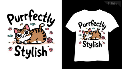 "Space is Purr-fect &ndash; Cute Astronaut Cat with Planets and Rocket T-Shirt Design"