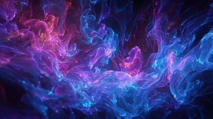 Obraz premium swirling neon purple blue smoke