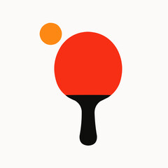 ping pong racket with ball