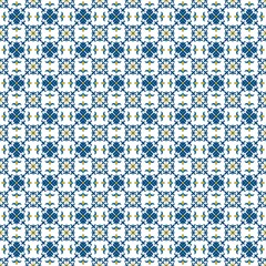 Seamless Fabric Pattern – Mediterranean Blue and White Decorative Tile Design