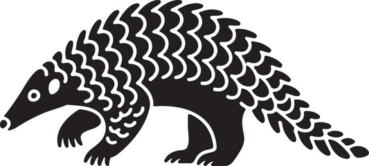 Obraz premium Stylized pangolin illustration with vibrant colors