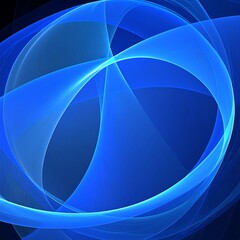 Abstract flowing curves creating a luminous orb of intersecting light beams