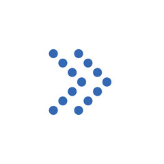 重なる青い点線の矢印