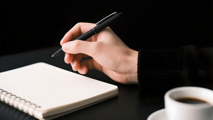 businessman writing on a notebook
