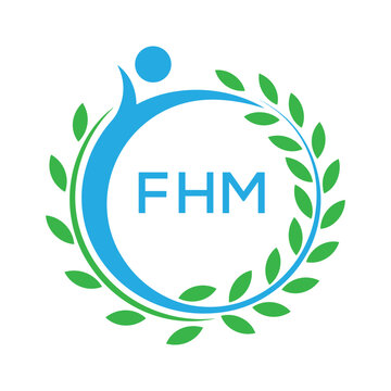 FHM letter logo. FHM blue image on white background. FHM Monogram logo design for entrepreneur and business. . FHM best Sports club logo.
