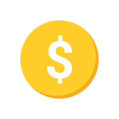 Gold coin with dollar sign icon