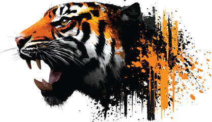 Tiger head portrait graphic design