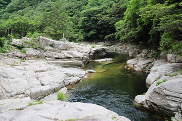 岡山県鏡野町の奥津渓谷
