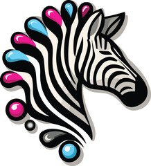 Obraz premium Zebra head graphic design illustration