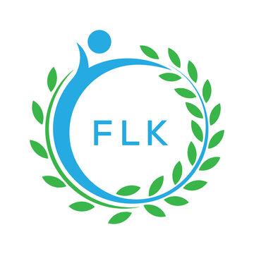 FLK letter logo. FLK blue image on white background. FLK Monogram logo design for entrepreneur and business. . FLK best Sports club logo.
