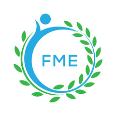 FME letter logo. FME blue image on white background. FME Monogram logo design for entrepreneur and business. . FME best Sports club logo.
