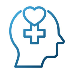 MENTAL HEALTH Outline Illustration