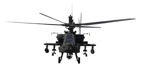military helicopter silhouette isolated on transparent background © SN