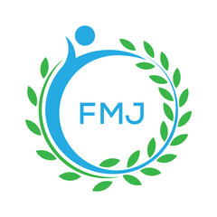 FMJ letter logo. FMJ blue image on white background. FMJ Monogram logo design for entrepreneur and business. . FMJ best Sports club logo.
