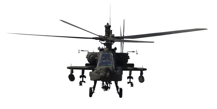 military helicopter silhouette isolated on transparent background