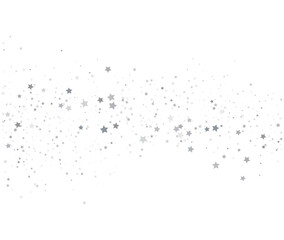 Silver Star Confetti Vector With Shiny Minimal Sparkles For Christmas Decor