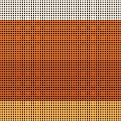 Seamless abstract orange halftone dot pattern with a geometric grid design on a textured background