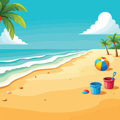 Children build sandy castles