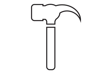 hammer isolated icon on white background.