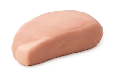 Raw chicken breast fillet resting on clean background, ready for culinary preparation with pristine, uniform surface