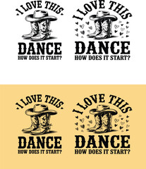 Cowboy boots and hat with hearts and text cowboy hat