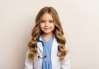 Cute Little Girl Playing Doctor