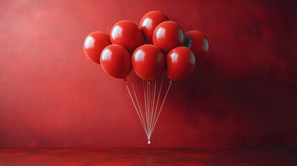 Vibrant red balloons for a celebratory farewell