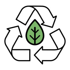 Recycling Symbol with Growing Plant Representing Environmental Sustainability and Green Living