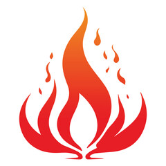 Simple vector flame icon in flat style 