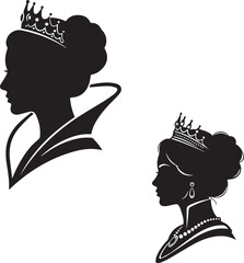woman head silhouette Black Silhouette of a Woman with a Crown | Regal and Stylish Icon